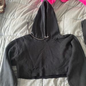 Fruit of the loom black cropped hoodie